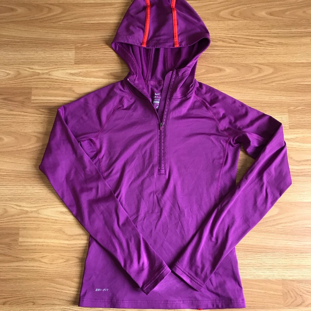 Nike Purple Long Sleeve Fitted Hoodie